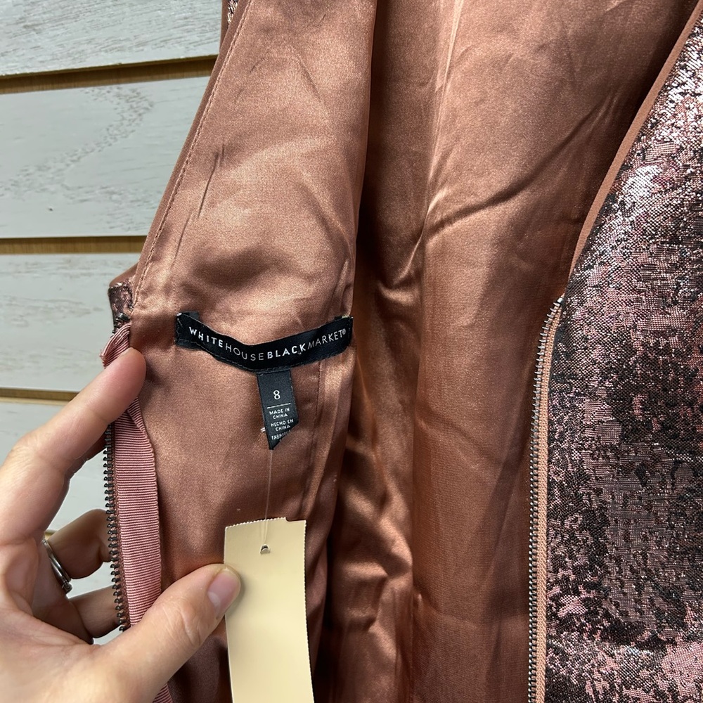 White House Black Market Rose Gold Mini Dress - Picture 2 of 6